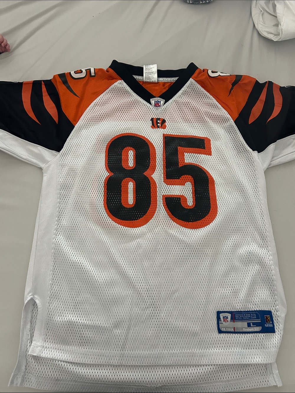 NFL Kids Football Jersey #85 in White, Orange & Black